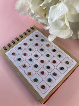 Mini Range Multicoloured Stone Border 120 Bindi Booklet, 3 of 5