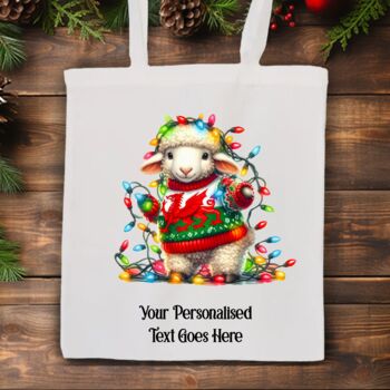 Personalised Wales Dragon And Welsh Sheep In Christmas Lights, 7 of 11