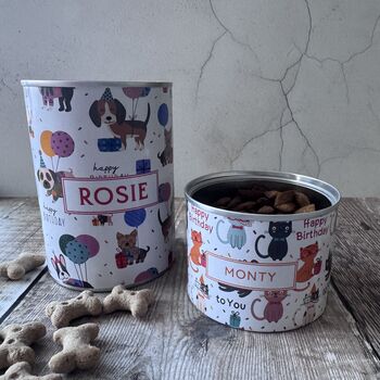 Personalised Dog And Cat Birthday Gift Treats Tin, 4 of 4