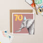 Elephant 70th Birthday Card, thumbnail 1 of 4
