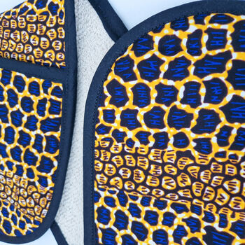 African Print Oven Gloves | Blue Rere Print, 2 of 5