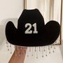 Birthday Pearl And Diamante Personalised Cowboy Hat, thumbnail 3 of 3