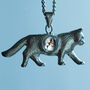 Personalised Cat Hidden Photo Necklace In Sterling Silver, thumbnail 1 of 10