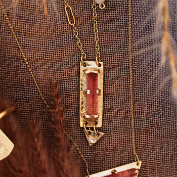 Eco Gold And Tourmaline Pendant, 2 of 7