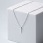 Sterling Silver Tiny Cross Pendant Necklace, thumbnail 1 of 7