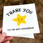 Thank You Keyworker Card – Star Illustration, thumbnail 1 of 7