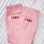 Personalised Birth Year Pink Socks, thumbnail 1 of 4