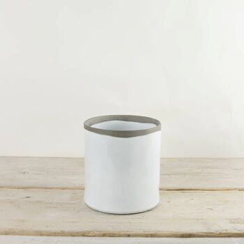 Recycled Clay White Glazed Plant Pot, 2 of 2