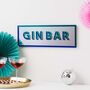 Gin Bar Retro Mirror Sign Wall Art, thumbnail 1 of 6