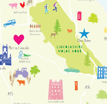 Personalised Lincolnshire Map: Add Favourite Places, 3 of 4