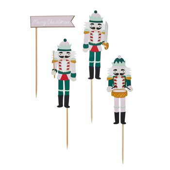 Nutcracker Christmas Cake Topper Set, 2 of 3