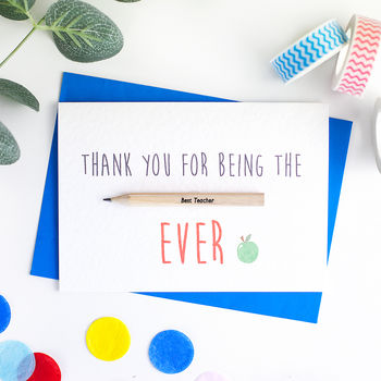 Teacher/Ta Thank You Card With Pencil By Yo Yo Me | notonthehighstreet.com