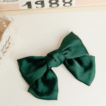 Satin Big Bow Hair Clip Barrette Six Colours Available, 10 of 12