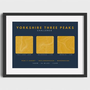 Yorkshire Three Peaks Personalised Challenge Print, 6 of 8