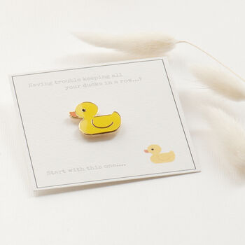 Duck Enamel Pin On Bespoke Giftcards, 4 of 12