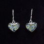 Sterling Silver And Forget Me Not Heart Drop Earrings, thumbnail 1 of 5
