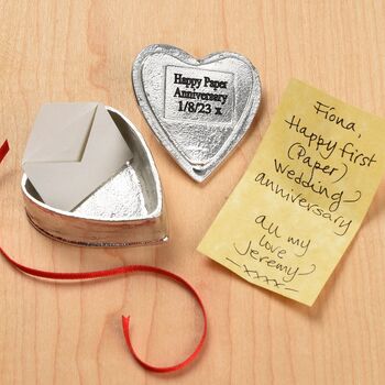 Personalised Heart 10th Anniversary Pewter Trinket Box, 5 of 10