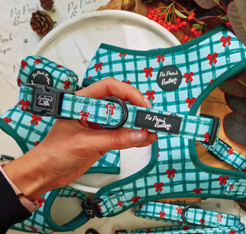 Festive Plaid Christmas Dog Collar, 3 of 9
