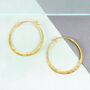Small Battered Rose Gold Plated Silver Hoop Earrings, thumbnail 5 of 7