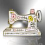 White Sewing Machine Enamel Pin Brooch With Flowers, Gifts For Crafters, Sewers And Dressmakers, thumbnail 3 of 8