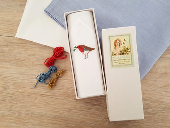 Embroidered Robin Women's Handkerchief, 2 of 5