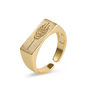 Thick 18 K Gold Plated Wheat Signet Ring, thumbnail 2 of 7
