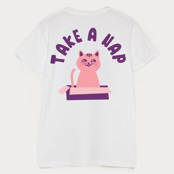 Take A Nap Men's Cat Slogan T Shirt, 6 of 6