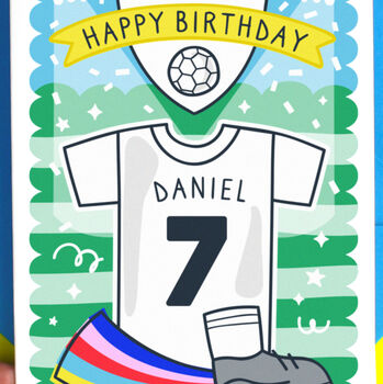 Football Personalised Kid's Birthday Card, 3 of 5