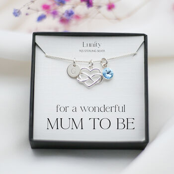 Mum To Be Personalised Necklace, Heart Infinity Charm, New Mum Gift New Pregnancy Gits, 3 of 7