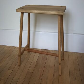 Handmade Solid Oak Table With Braced Legs, 5 of 12