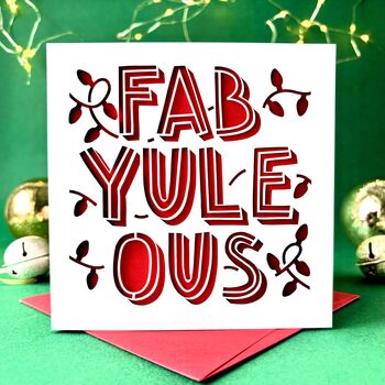 Fab Yule Ous Papercut Christmas Card, 2 of 6