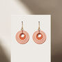 Terracotta And Cream Stripey Circular Earrings, thumbnail 1 of 6