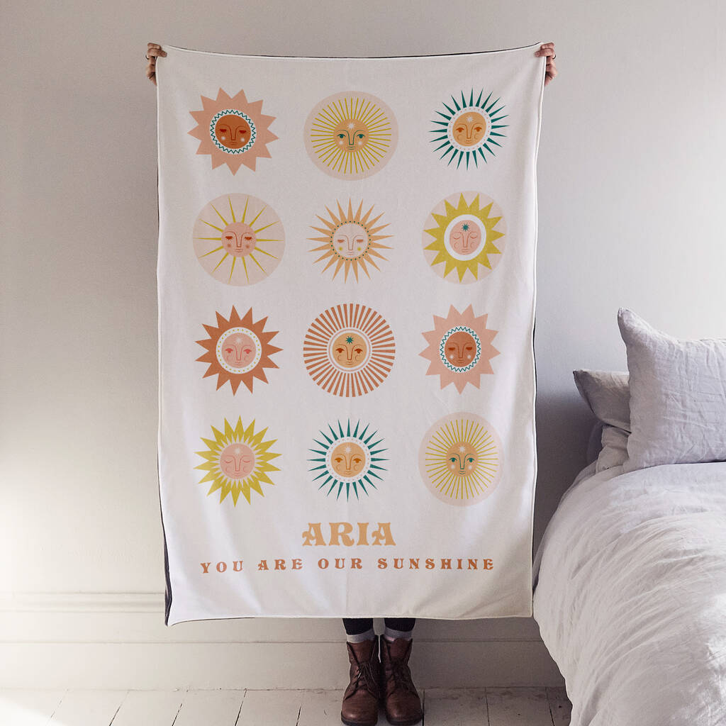 'You Are Our Sunshine' Personalised Blanket, 1 of 2