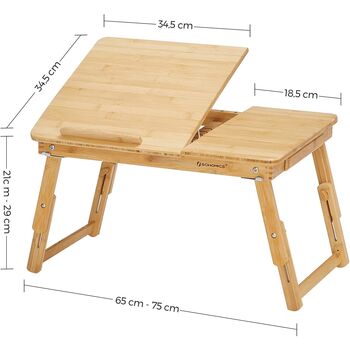 Folding Laptop Table Adjustable Bamboo, 4 of 8