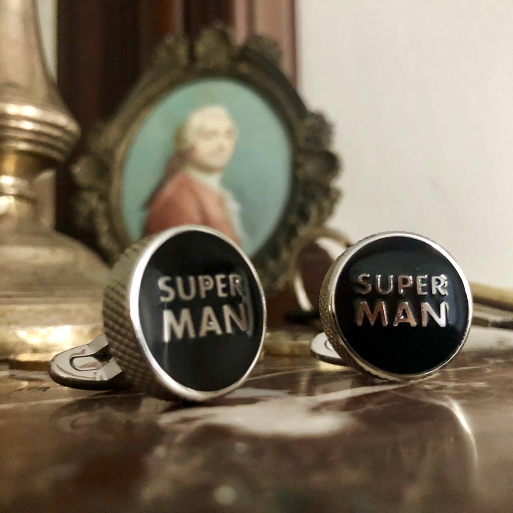 Super Man Stainless Steel Cufflinks, 1 of 4