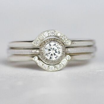 Diamond Stacking Engagement Ring Set, 3 of 10