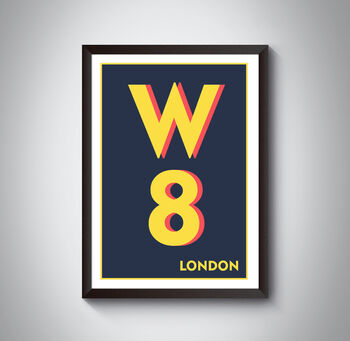 W8 Holland Park, London Postcode Typography Print, 9 of 11