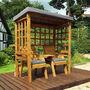 Henley Garden Two Seat Arbour Arch Seat With Side Table, thumbnail 7 of 10