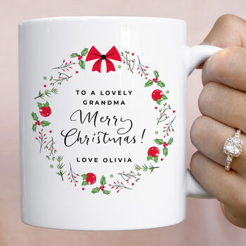Personalised Christmas Gift For Grandma Mug, 5 of 8