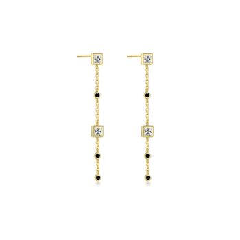 Gold Plated Chain Drop Geometric Earrings, 5 of 7