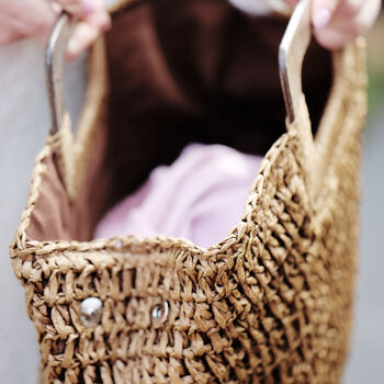 Straw Tote Bag Eco Friendly With Wooden Handles, 6 of 12