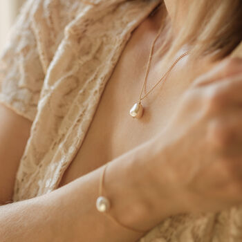 Organic Vegan Pearl Necklace, 5 of 7