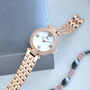 Engraved Rose Gold Wrist Watch With Diamonte's, thumbnail 2 of 3