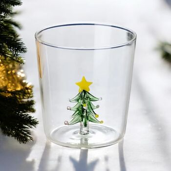 Set Of Two 3D Christmas Tree Drinking Glasses, 6 of 8