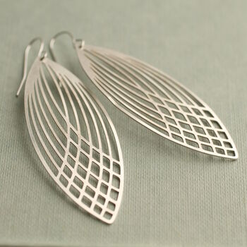 Silver Plated Art Deco Teardrop Earrings, 4 of 11