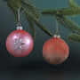 G Decor Glass Blush Snowflake And Pink–Silver Ombré Christmas Tree Baubles, thumbnail 1 of 3