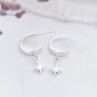 Sterling Silver North Star Charm Personalised Earrings, thumbnail 4 of 7