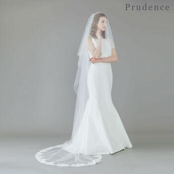 Two Tier Semi Edge Lace Wedding Veil, 3 of 10