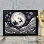 Santa On A Sleigh Illustration Art Print, thumbnail 2 of 2