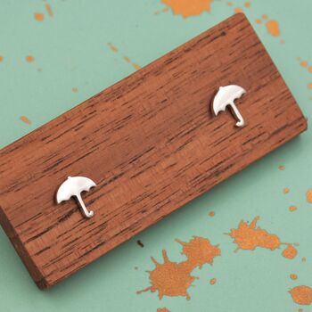 Sterling Silver Umbrella Stud Earrings, 3 of 12